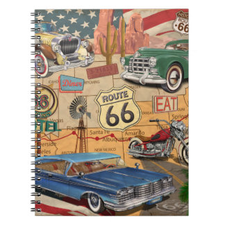 Vintage Route 66 poster. Notebook