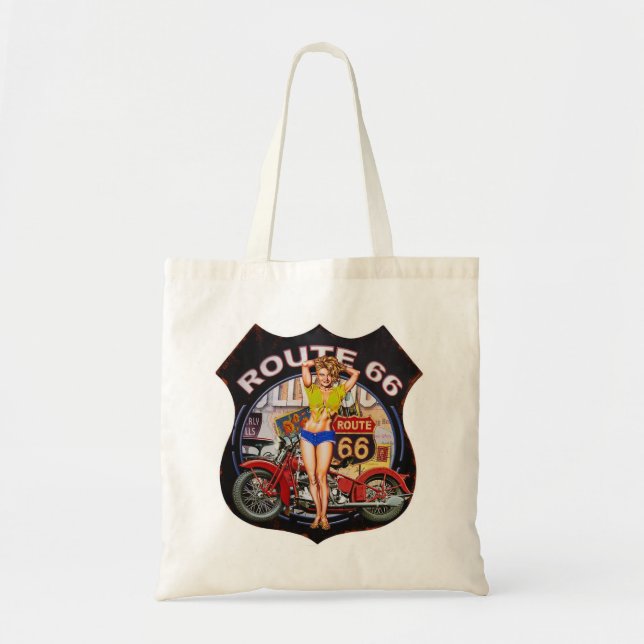 Vintage Route 66 Tote Bag (Front)
