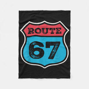 Vintage Route 67 Six Seven Meme 67th Birthday 80s Fleece Blanket