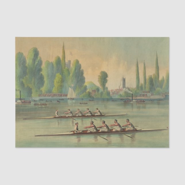 Vintage Rowers Crew Race Boat Race Tissue Paper (Front)