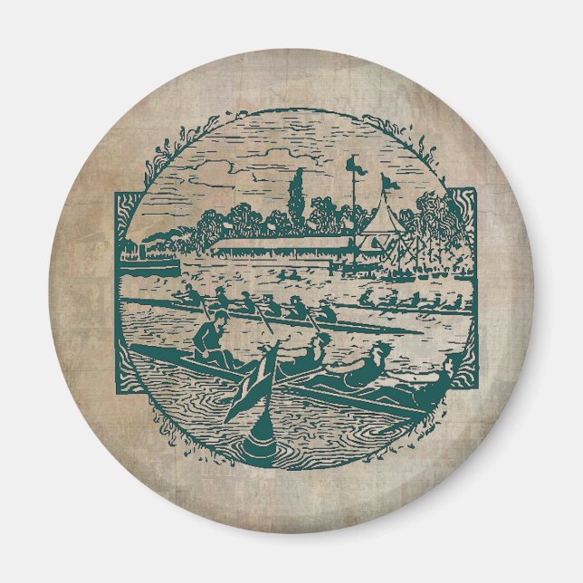 Vintage Rowing Scene Magnet (Front)
