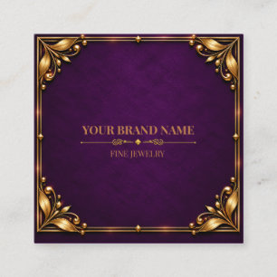 Vintage Royal Amethyst Purple Gold Square RingCard Business Card