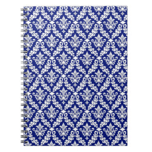 Vintage Royal Blue Damask Notebook