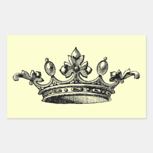Vintage Royal Crown Rectangular Sticker