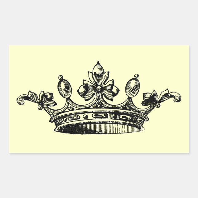 Vintage Royal Crown Rectangular Sticker (Front)