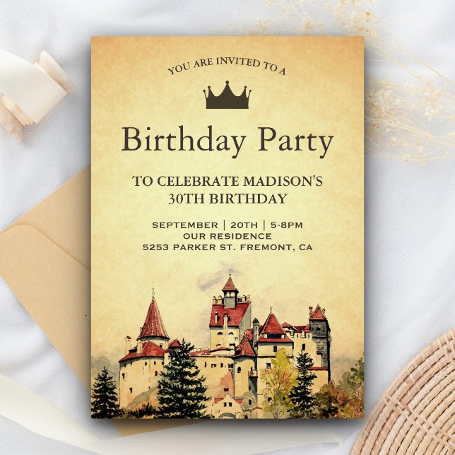 Vintage Royal Fairytale Castle Birthday Party Invitation (Creator Uploaded)
