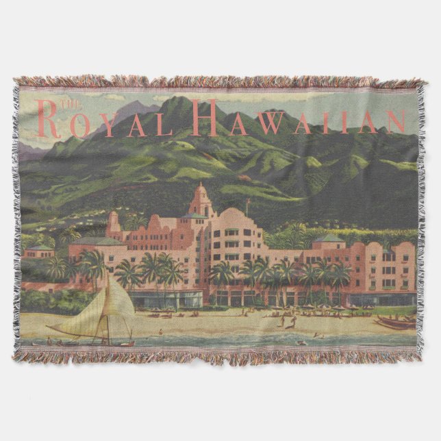 Vintage Royal Hawaiian Throw Blanket (Front)