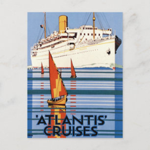 Vintage Royal Mail Atlantis Cruises Postcard