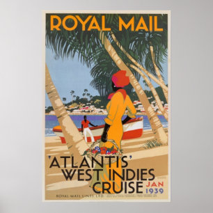 Vintage Royal Mail Cruise Travel Poster