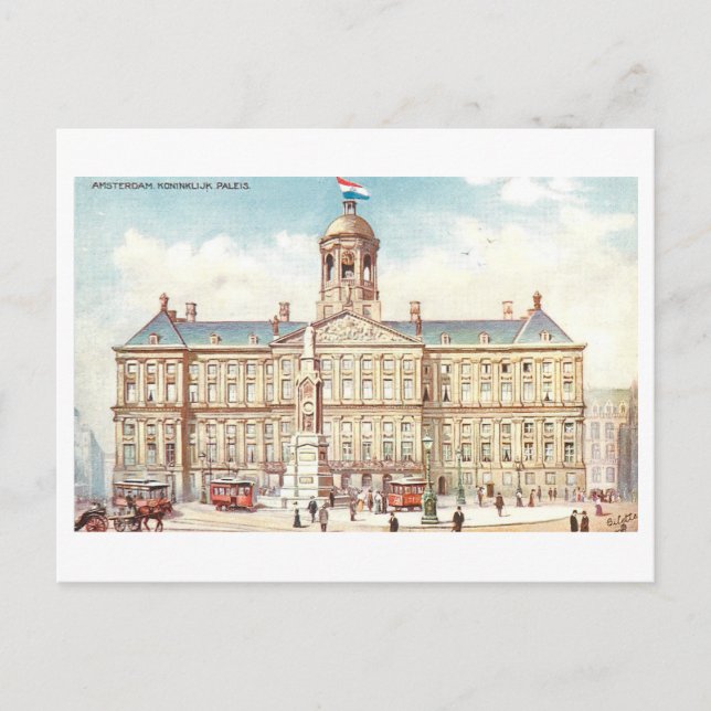 Vintage Royal Palace, Amsterdam Postcard (Front)