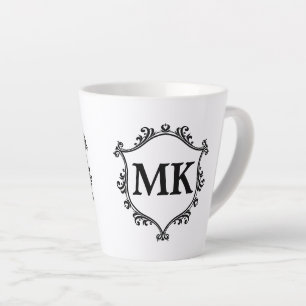 Vintage royal shield personalised name monogram  latte mug