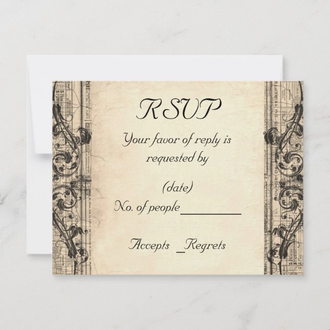 Vintage RSVP Card Template (Front)