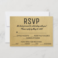 Vintage RSVP w/ Meal Choice Response Cards