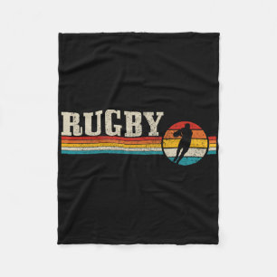 Vintage Rugby Player Sport Retro Men Boys Footll Fleece Blanket