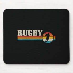 Vintage Rugby Player Sport Retro Men Boys Footll Mouse Pad