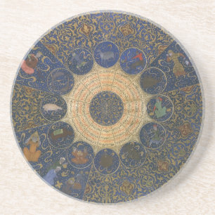 Vintage Rulers Horoscope, Antique Islamic Zodiac Coaster