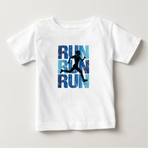 Vintage Runner Girl - Run Run Run Baby T-Shirt