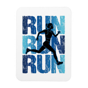 Vintage Runner Girl - Run Run Run Magnet