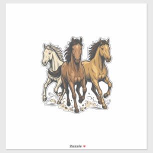 Vintage Running Horses Vector Art Design_1