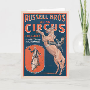 Vintage Russell Brothers Circus Poster. Card