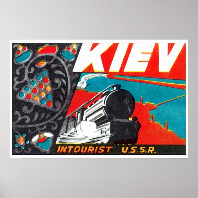 Vintage Russia Train Travel Poster (Front)