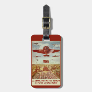 Vintage Russian Aviation custom luggage tag