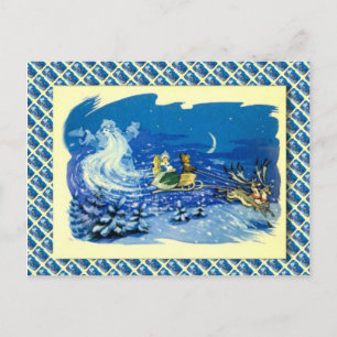 Vintage Russian Christmas, Phantom Santa Holiday Postcard