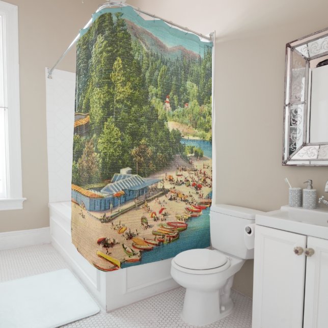 Vintage Russian River Beach  Shower Curtain (In Situ)