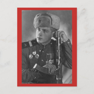 Vintage Russian Soldier Postcard