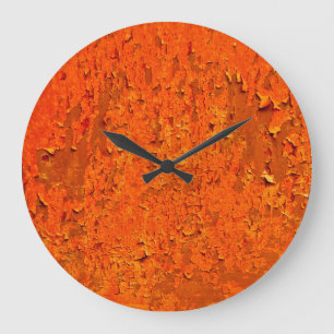 Vintage Rust: Old Textured Surface Large Clock