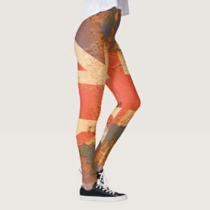 Vintage Rusted United Kingdom Flag Leggings