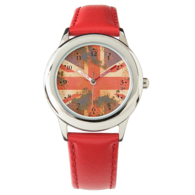 Vintage Rusted United Kingdom Flag Watch (Front)
