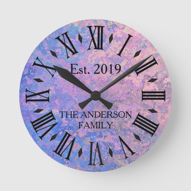 Vintage Rustic Antique Distressed Metal Custom Round Clock (Front)