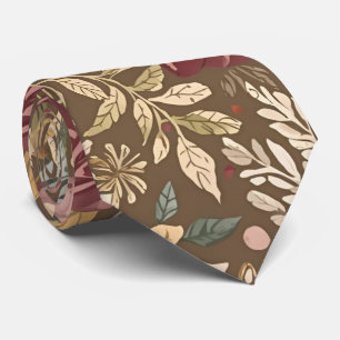 Vintage, Rustic Autumn Pattern Throw Pillow Tie