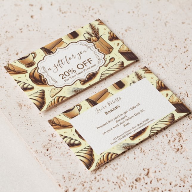 Vintage Rustic Bakery Discount Card (Creator Uploaded)