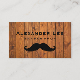 Vintage Rustic Barber Shop Wood Grain Business  Card