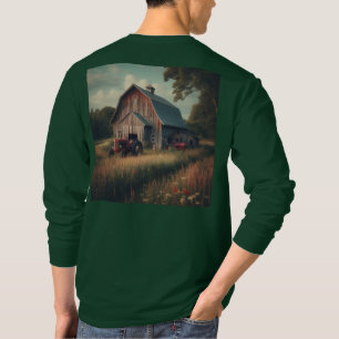 Vintage rustic barn and old tractors T-Shirt