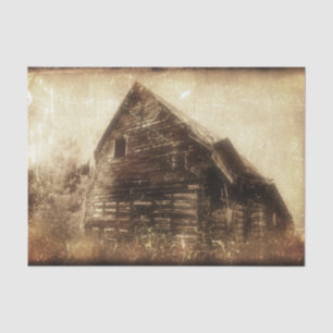 Vintage Rustic Barn Sepia Country Texture Tissue Paper