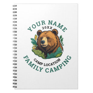 Vintage Rustic Bear Family Camping Notebook