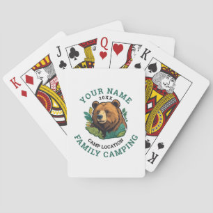 Vintage Rustic Bear Family Camping Playing Cards