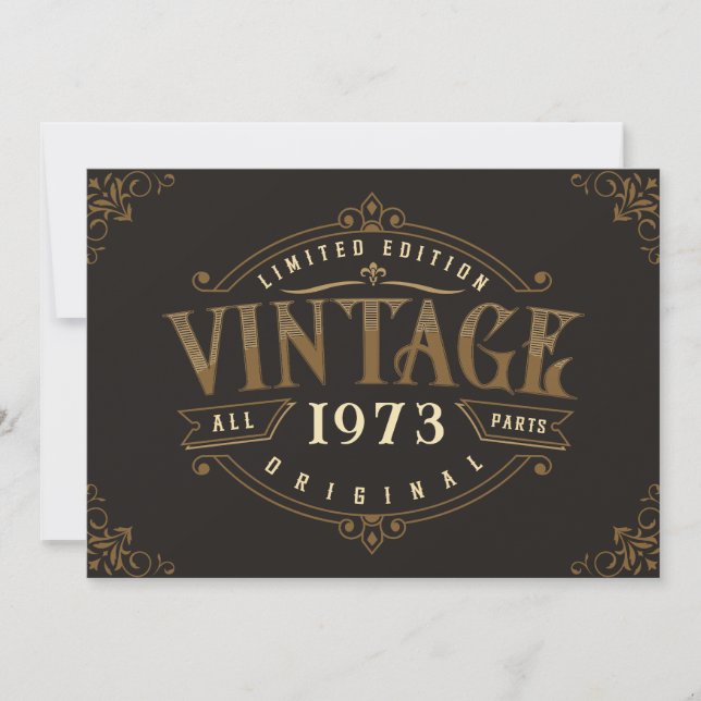 Vintage Rustic Birthday  Invitation (Front)