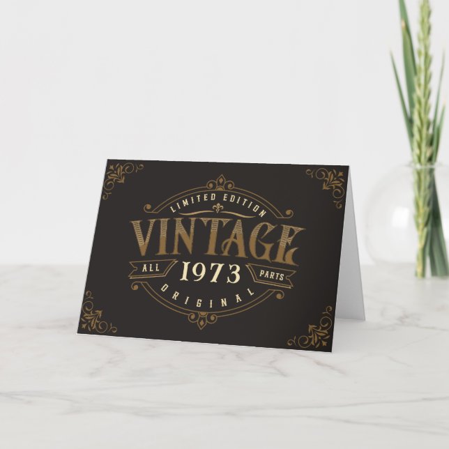 Vintage Rustic Birthday  Thank You Card (Front)