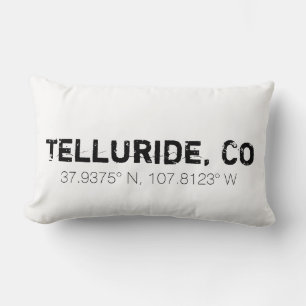 Vintage Rustic black white city and coordinates Lumbar Cushion