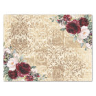 Vintage Rustic Burgundy Rose Old Letter Decoupage 