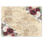 Vintage Rustic Burgundy Rose Old Letter Decoupage 