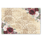 Vintage Rustic Burgundy Rose Old Letter Decoupage 