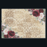 Vintage Rustic Burgundy Rose Old Letter Decoupage  Tissue Paper<br><div class="desc">Great for gift wrapping and for decoupage craft.
(c) The Happy Cat Studio</div>
