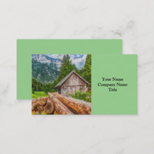 Vintage Rustic Cabin Mountain Scene Business Card