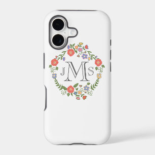 Vintage rustic chic wedding monogram initial flora