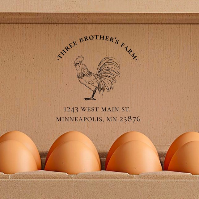 Vintage & Rustic Chicken Egg Carton Address Rubber Stamp (Creator Uploaded)